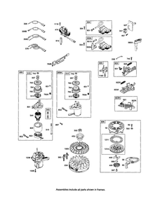 Rewind Starter/Motor Starter Diagram and Parts List for 123K00 0005-3717 Briggs and Stratton Engine